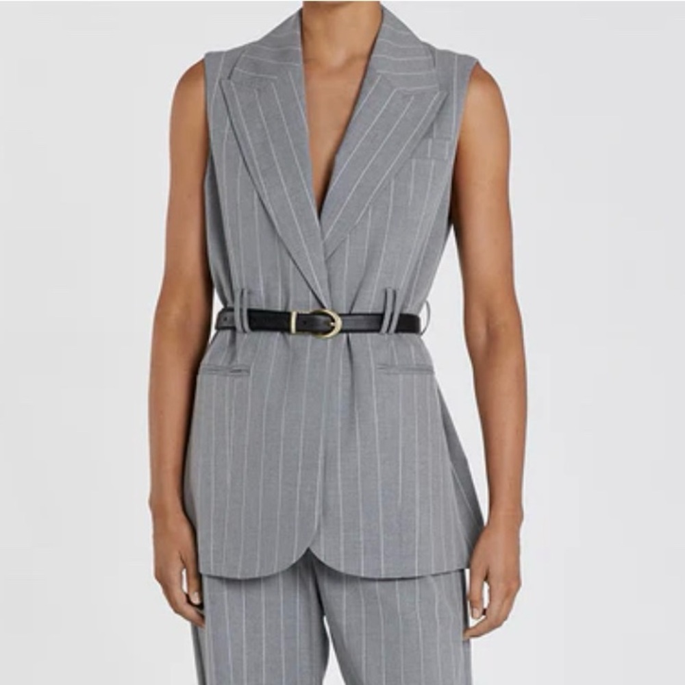 NEW Dissh Sander Silver Stripe Toe Waist Vest - US 8